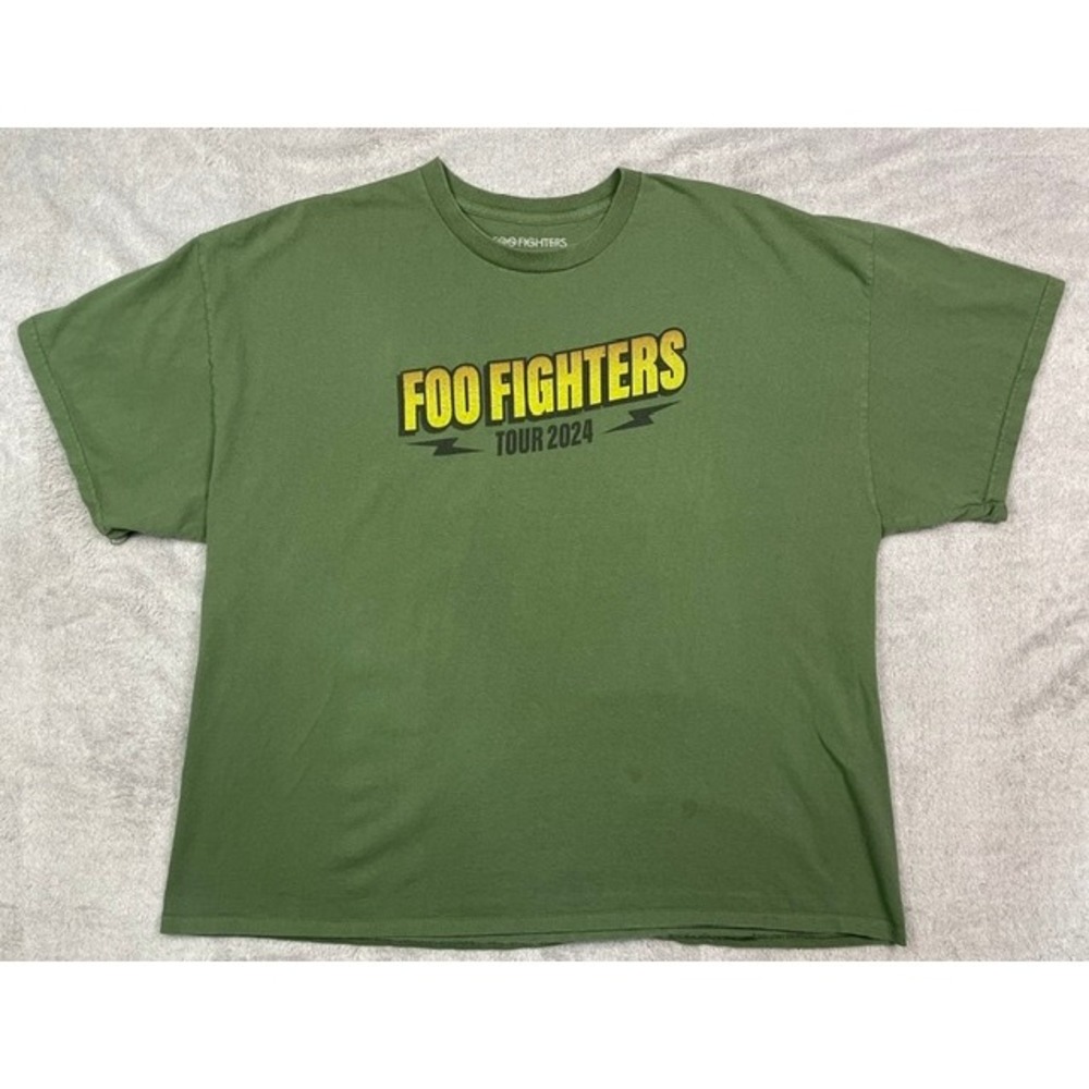 Foo Fighters Tour 2024 Everything Or Nothing At All Green Graphic T-Shirt 3XL